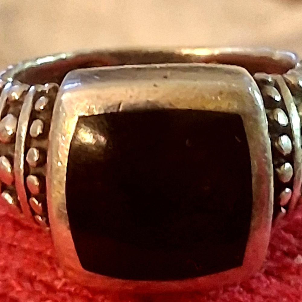 Vintage Pure 925 Solid Sterling Silver Black Onyx Ring, No Nickel. Size 5
